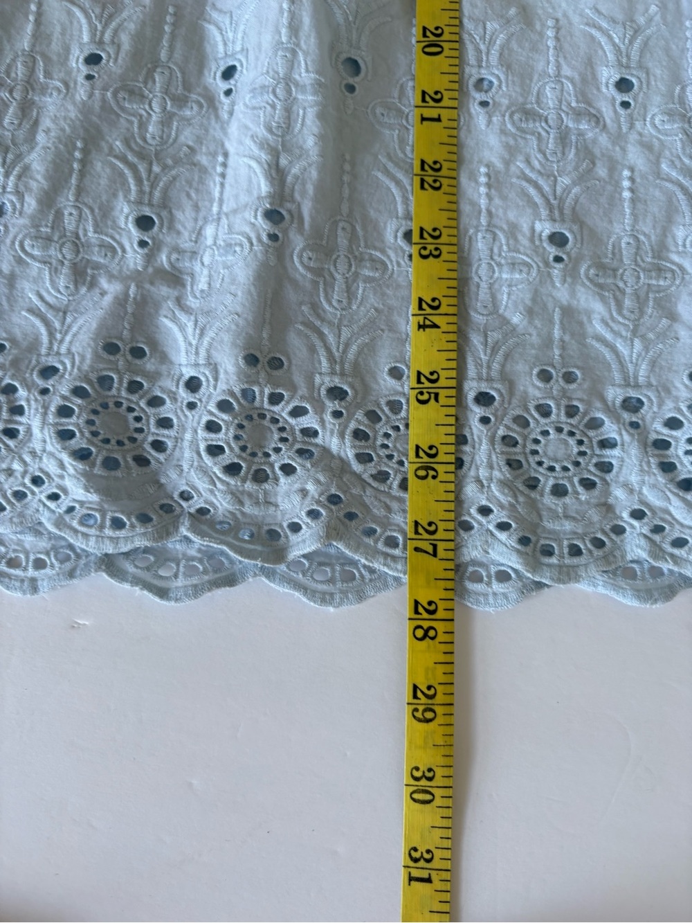 Loft Softened Light Blue Eyelet Trim Blouse XL Boho Peasant CottageCore Ruffle - Picture 8 of 8